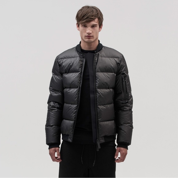 Templa Membra Goose Down Feather Bomber Jacket Size Small NWT Black - Picture 3 of 9